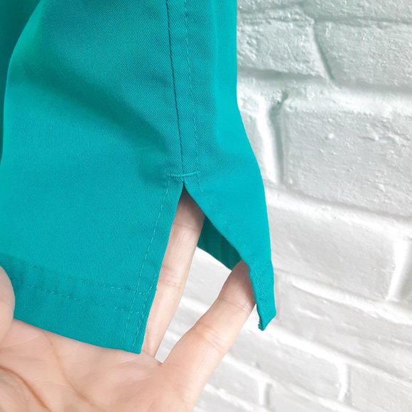 Healing Hands Scrub Pants Womens XS P Teal Turquoise Pockets Stretch Wide Leg - Picture 7 of 7